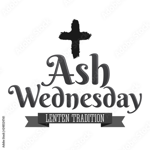 Ash Wednesday Christian Tradition vector emblem design