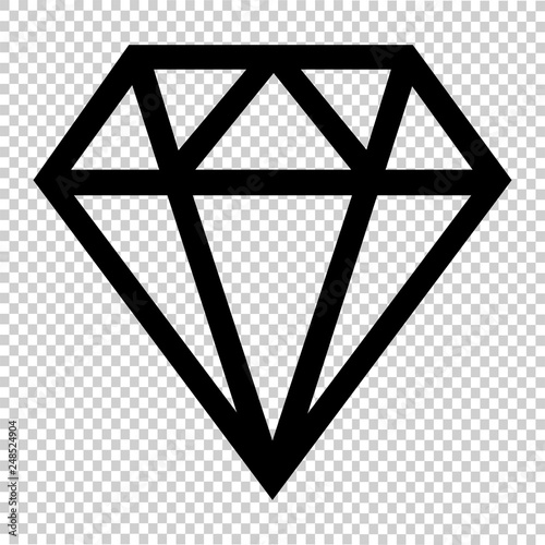 Diamond on an isolated background. In flat style