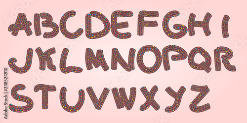 Children's alphabet of delicious cream with frosting