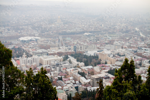 View from the observation deck on the city of Tbilisi, Georgia