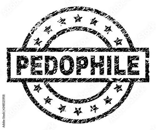 Foto PEDOPHILE stamp seal watermark with distress style