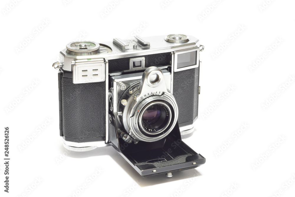 Old vintage analogic Camera isolated on white