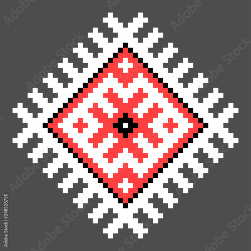 cross stitch element. Isolated ukrainian pattern