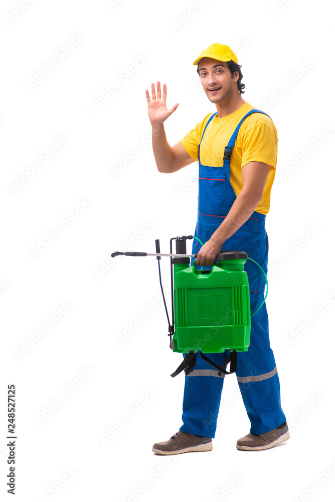 Pest control contractor isolated on white background Pest control contractor isolated on white background