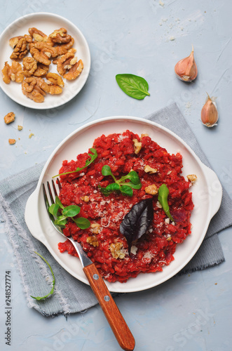 Beetroot Risotto, Italian Cuisine, Homemade Vegetarian Meal