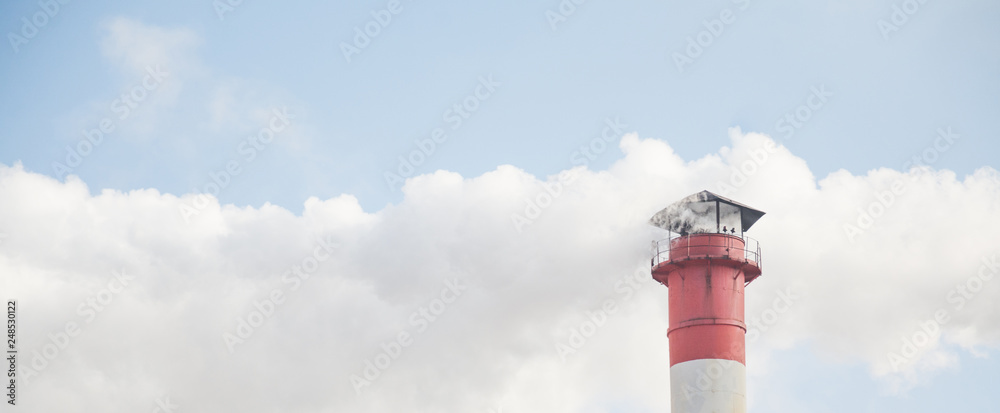 Factory chimney smoking, atmosphere garbage trouble, copyspace Factory chimney smoking, atmosphere garbage trouble, copyspace
