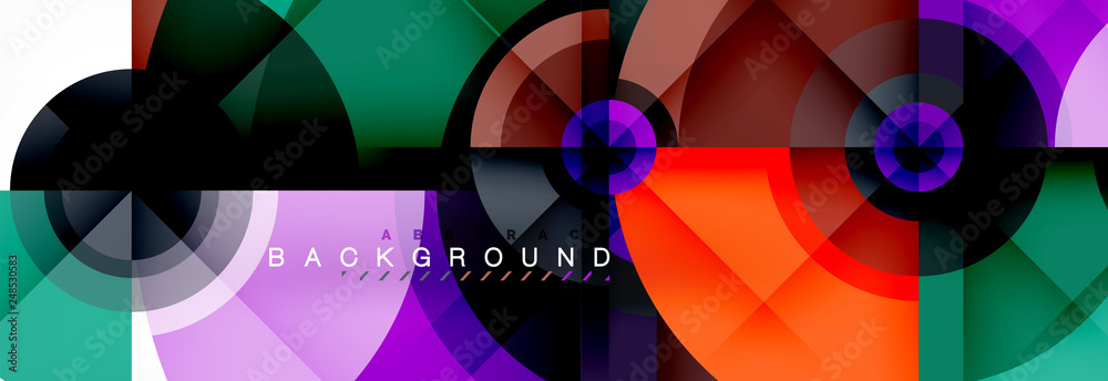 Obraz premium Round circles and triangles abstract background