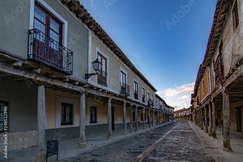 Street with arcades in Ampudia  Palencia