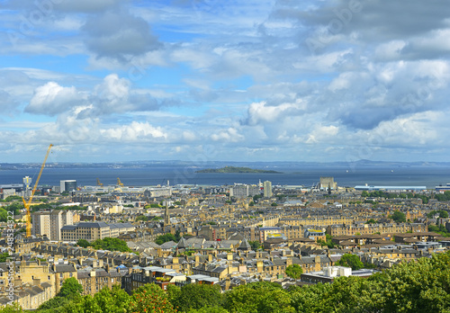 The New Town of Edinburgh in Scotland – panorama. Edinburgh is UNESCO World Heritage Site photo