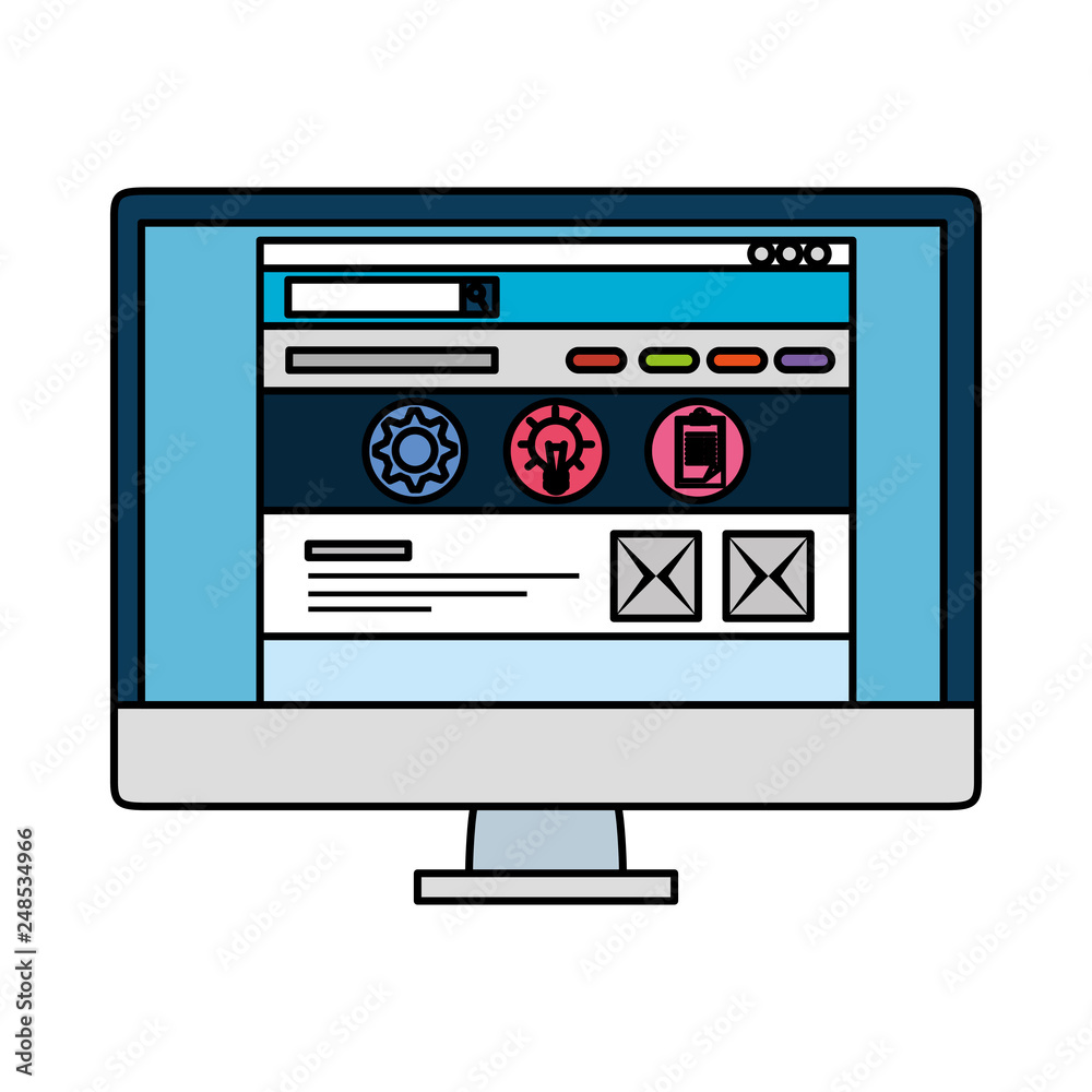 desktop with webpage template desktop with webpage template