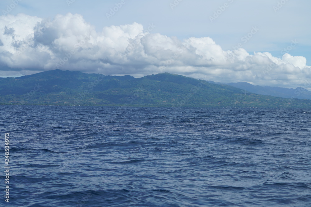 View of the deep blue ocean water near Manjuyod, Philippines