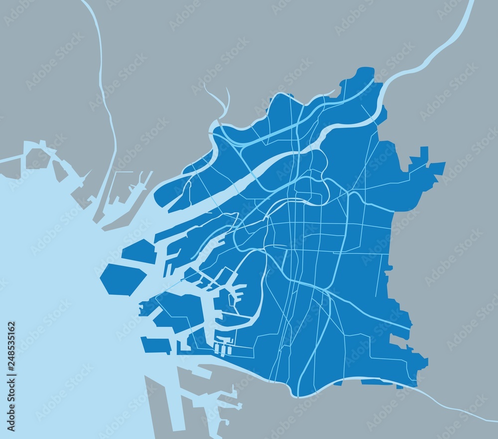 Fototapeta premium Mapa Osaki
