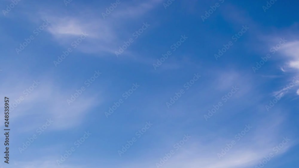 Plumose clouds in the blue sky, time lapse. Plumose clouds in the blue sky, time lapse.