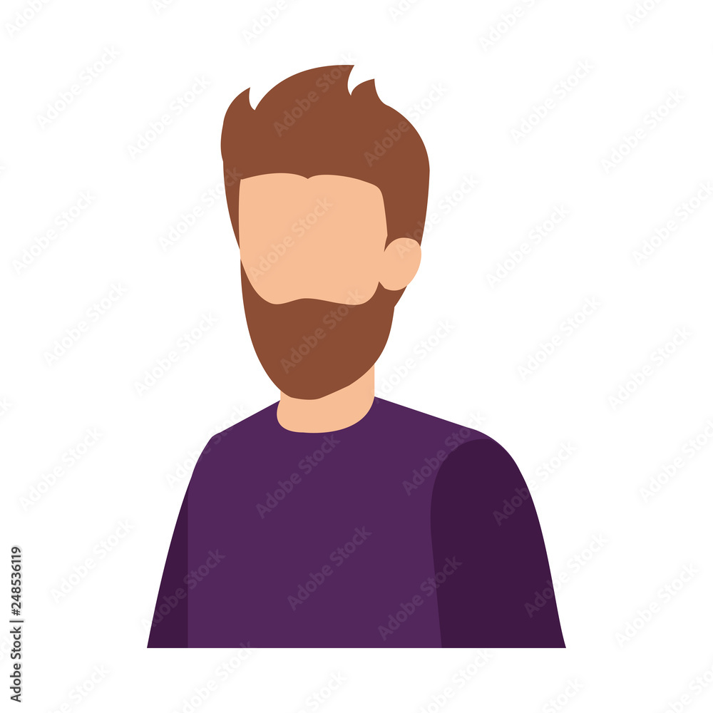 young man with beard avatar character young man with beard avatar character