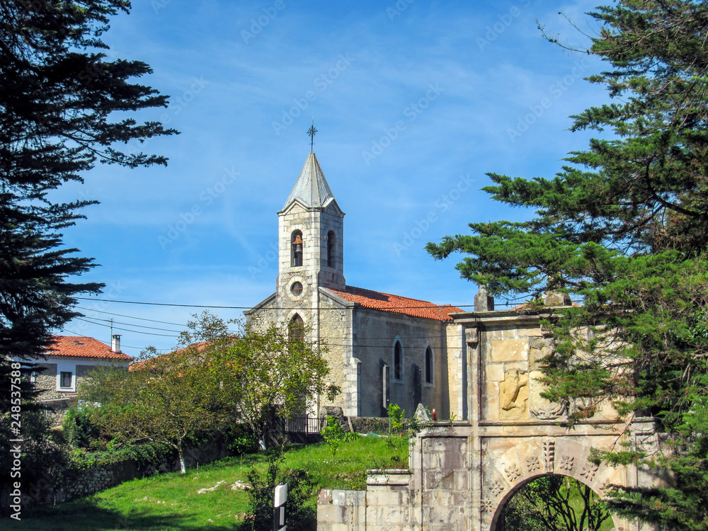 Church in Asturias, along the coastal Camino de Santiago, Northern St. James Way, Spain