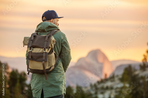 Hiker visit Yosemite national park in California © Maygutyak