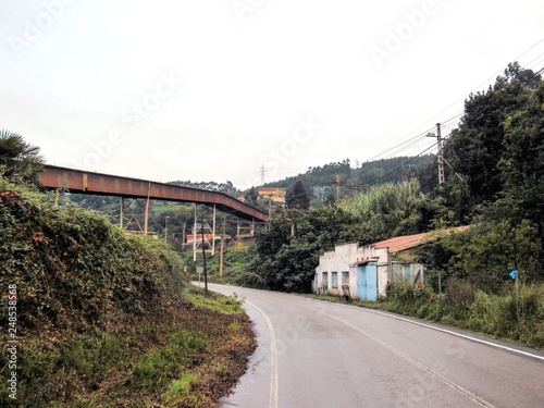 Industrial area of Gijon, Asturias, Camino del Norte route, Northern coast of Green Spain