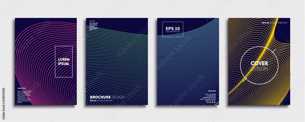 Vector cover designs. Future Poster template. Smartphone modern background set.