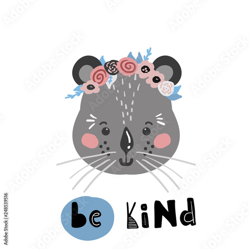 Cute cartoon little animal Childish print for nursery