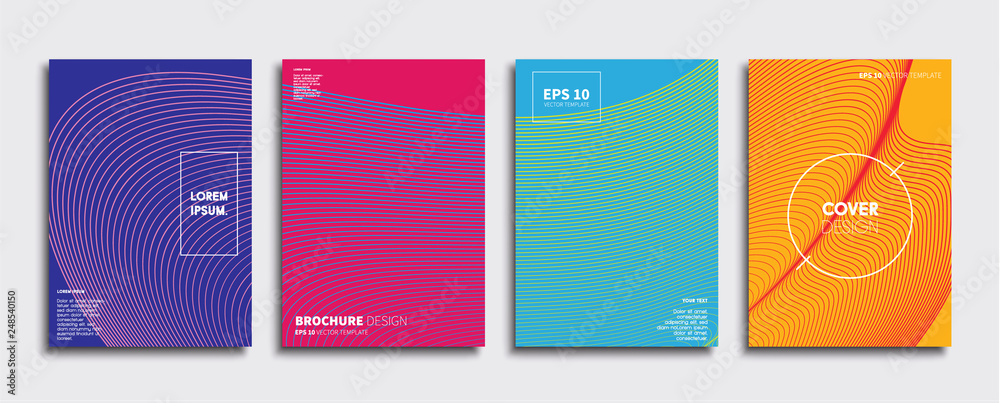 Vector cover designs. Future Poster template. Smartphone modern background set.