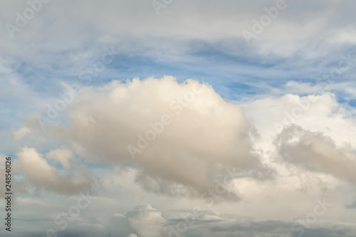 Fototapeta Naklejka Na Ścianę i Meble -  Cumulus fluffy white clouds texture against blue sky background , heaven