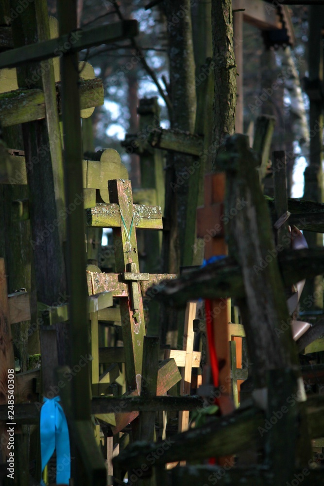 Orthodox crosses in Grabarka, eastern Poland