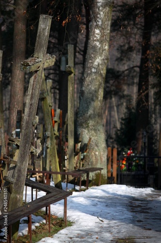 Obraz na płótnie Orthodox crosses in Grabarka, eastern Poland w salonie