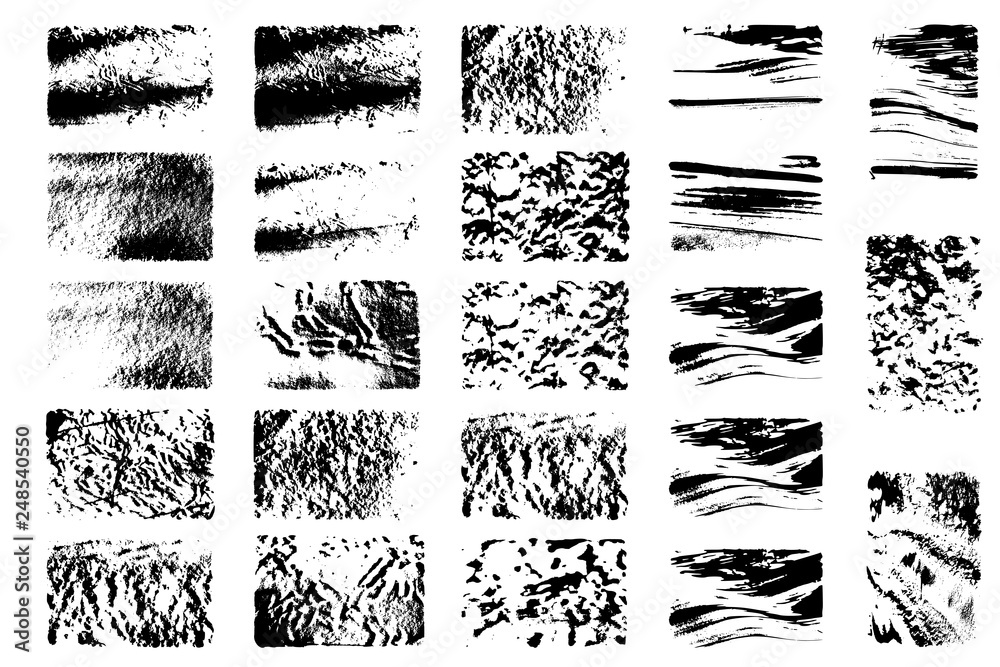 Vector Set of textures and brushes. Big artistic collection of natural design elements. Isolated vector set Vector Set of textures and brushes. Big artistic collection of natural design elements. Isolated vector set
