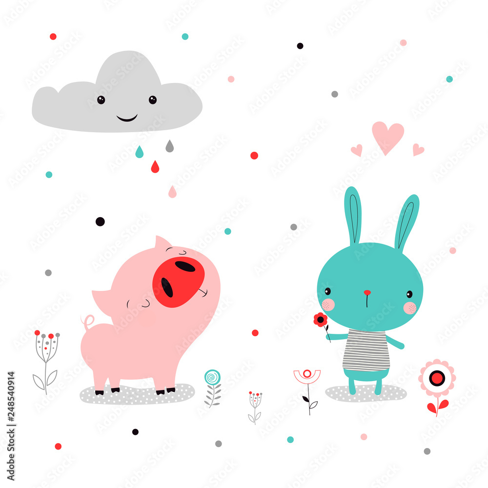 animals in scandinavian style animals in scandinavian style