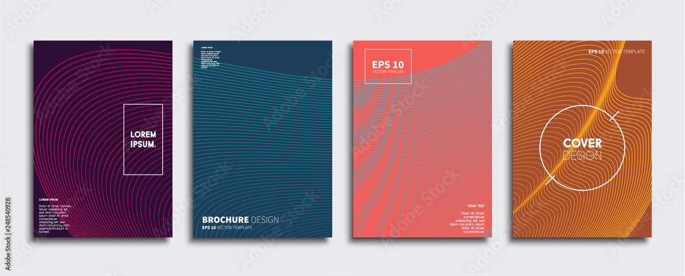 Vector cover designs. Future Poster template. Smartphone modern background set.