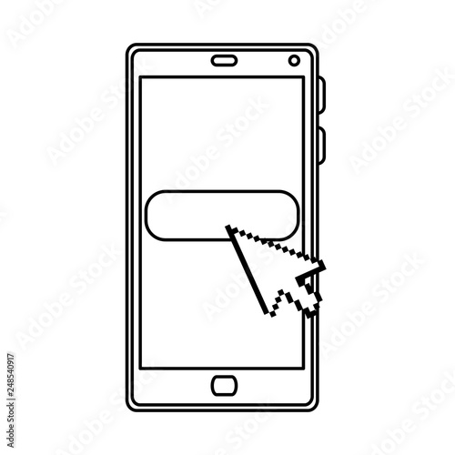 smartphone with pointer cursor