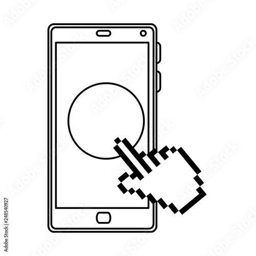 smartphone with pointer cursor