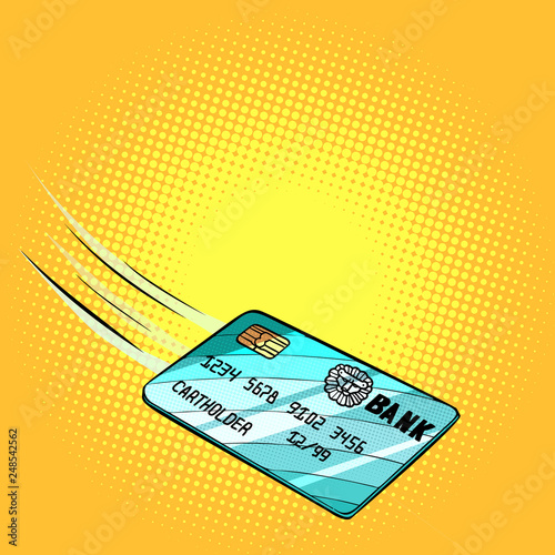 Bank card flies, credit and debit