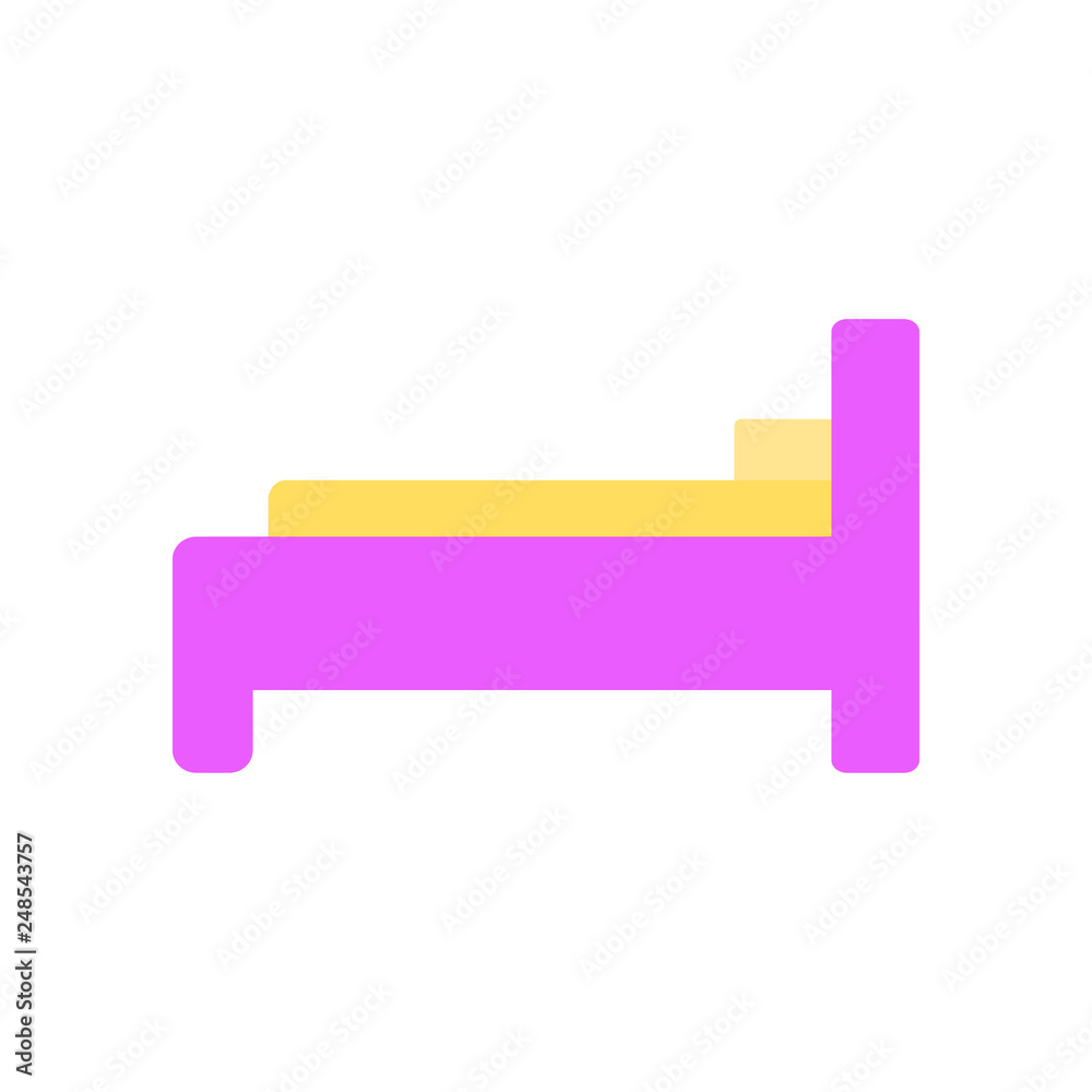 Pink bed. Bed logo. Bed. Vector illustration. EPS 10. Pink bed. Bed logo. Bed. Vector illustration. EPS 10.