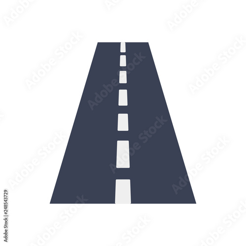 Straight road with white markings. Road. Vector illustration. EPS 10.
