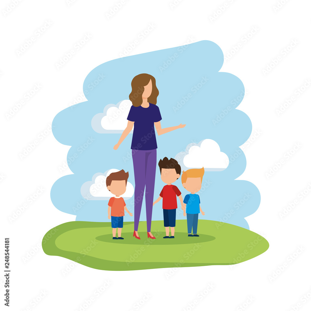 mother with sons characters mother with sons characters