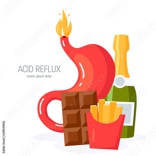 GERD concept in flat style, vector illustration