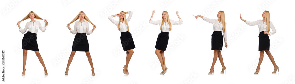 Businesswoman in business concept isolated on white Businesswoman in business concept isolated on white