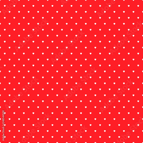 Heart seamless pattern on red background. Vector illustration