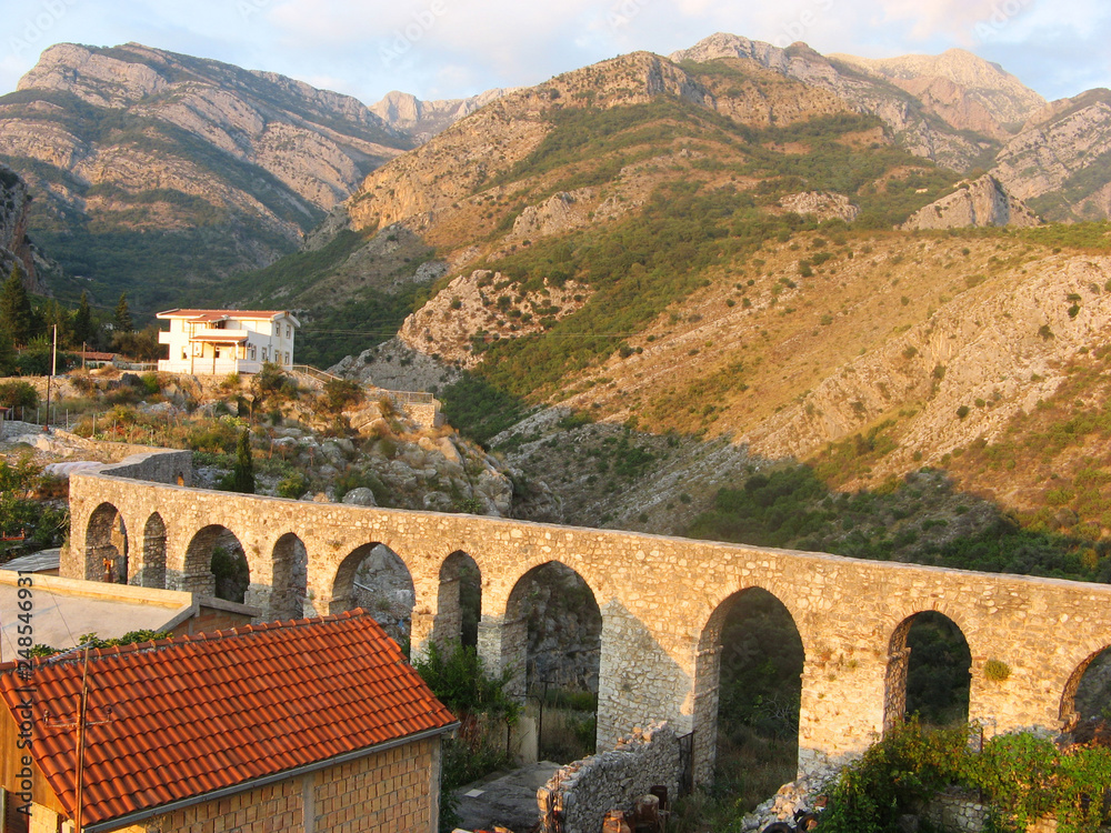 Historic aqueduct bridge, Stari Bar, Montenegro