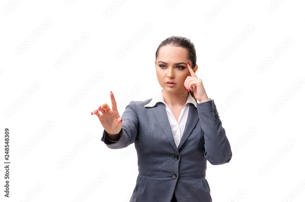 Young businesswoman isolated on white background Young businesswoman isolated on white background