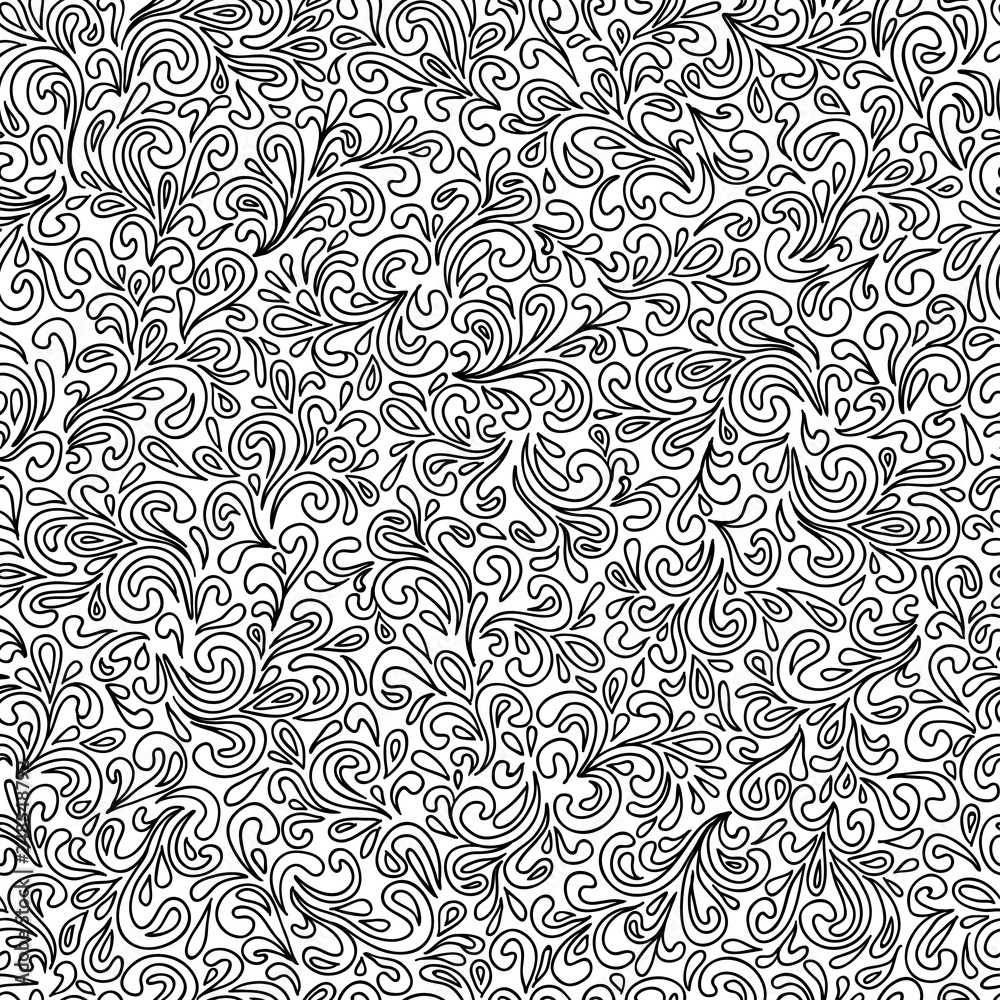 Wavy doodle seamless pattern