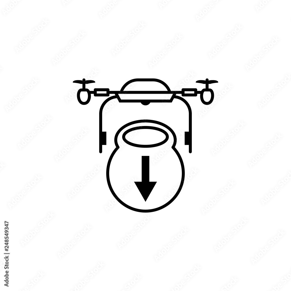 quadcopter, drone, cargo, unload icon. Element of quadrocopter icon. Thin line icon for website design and development, app development. Premium icon quadcopter, drone, cargo, unload icon. Element of quadrocopter icon. Thin line icon for website design and development, app development. Premium icon