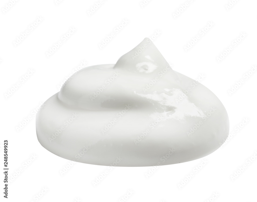 Sample of creamy yogurt on white background Sample of creamy yogurt on white background