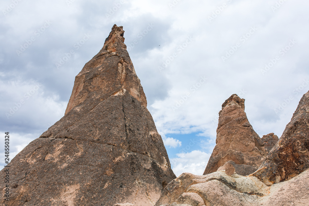 Fairy chimneys in Nevsehir, Goreme, Cappadocia Turkey.