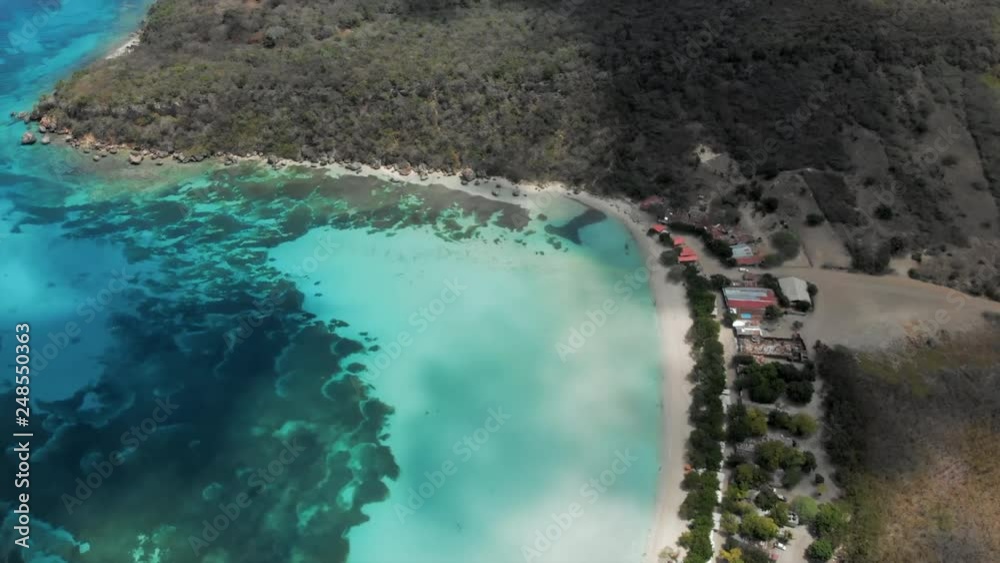 Aerial Forward: Beautiful Bright Blue Bay Aerial Forward: Beautiful Bright Blue Bay