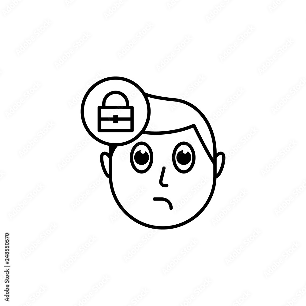 human face character mind in suitcase icon human face character mind in suitcase icon