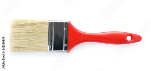 Paint brush with color handle on white background