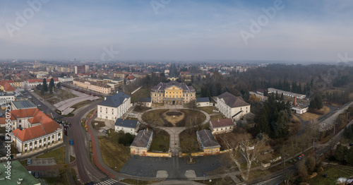 Aerial photo of Batthyany castle, Kormend