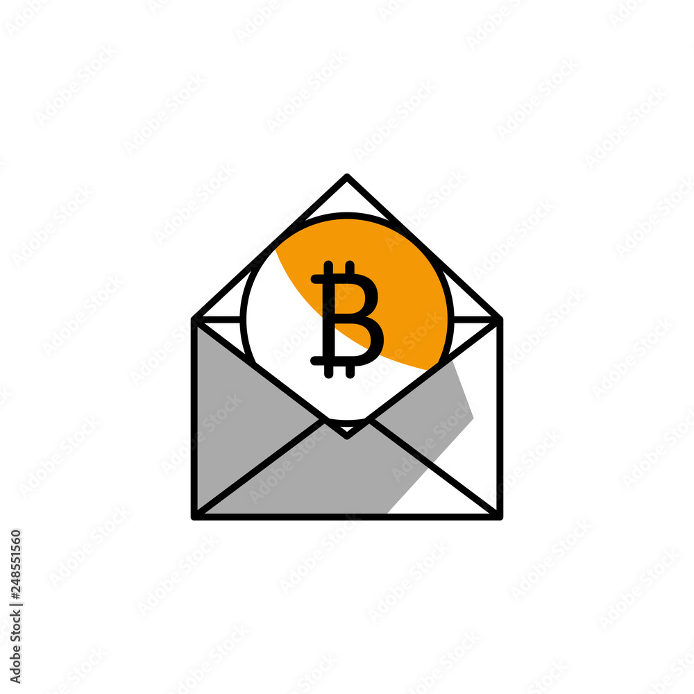 salary, mail, bitcoin, message icon. Element of color finance. Premium quality graphic design icon. Signs and symbols collection icon for websites salary, mail, bitcoin, message icon. Element of color finance. Premium quality graphic design icon. Signs and symbols collection icon for websites